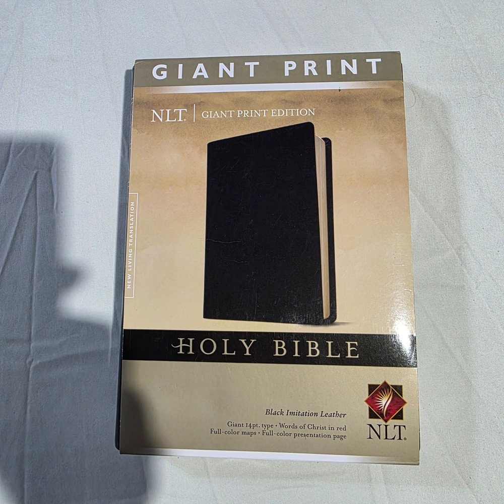 NLT Holy Bible Giant Print Edition Black Imitation Leather with Bible Tabs New